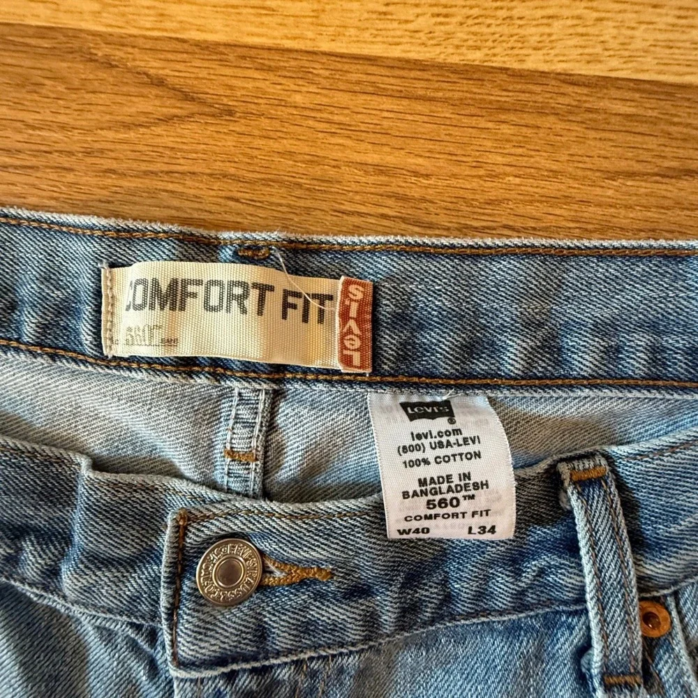 Levi's 560 Comfort Fit Jeans 40x34 Light Wash Vintage 100% Cotton Relaxed Taper‎